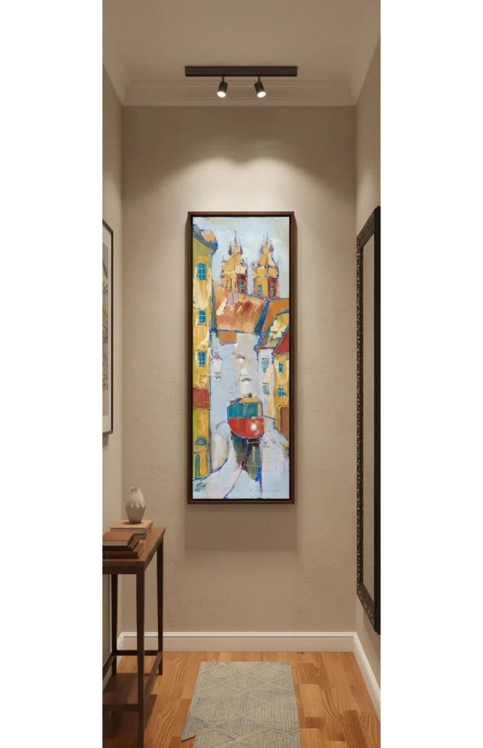 “Tram” - oil on canvas painting