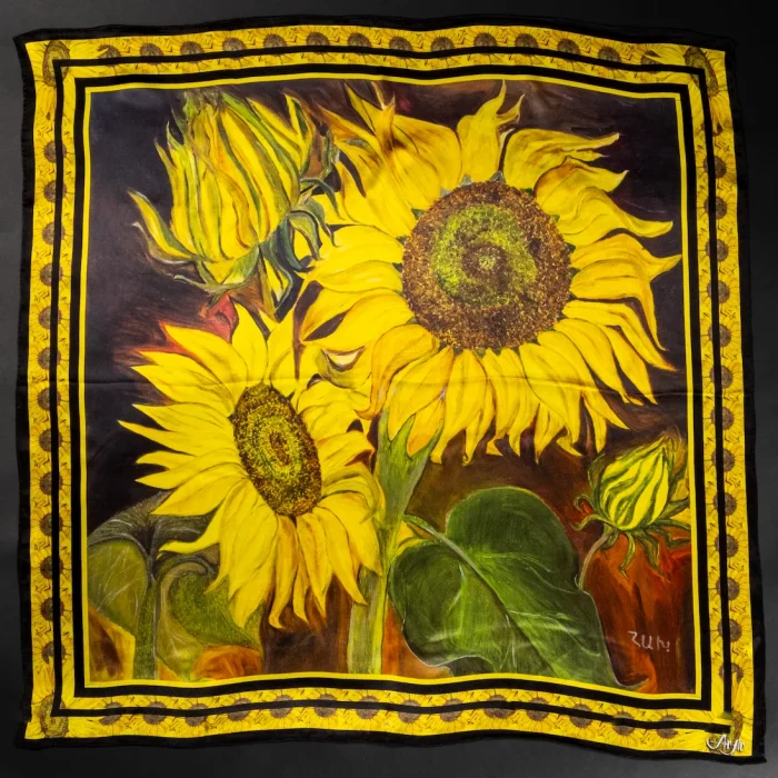 “Davinci Sunflowers” - Wearable Art in Silk