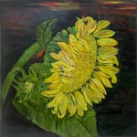 "Sunflower". Oil on canvas painting.