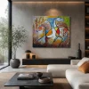 Dynamic acrylic on canvas painting “Taming” depicting abstract horses in motion by Sergey Khachatryan at ArAr Gallery